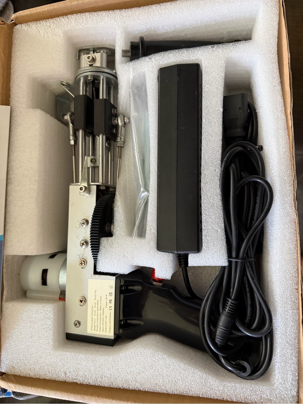 Rug tufting Machine Handheld Tool with Power Adapter - Black & Silver
